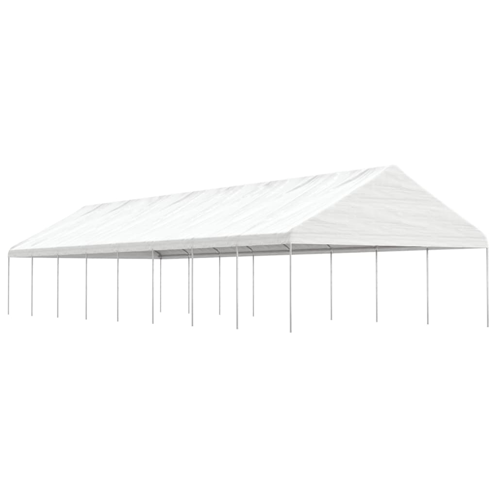 Paviljong med tak hvit 17,84x5,88x3,75 m polyetylen