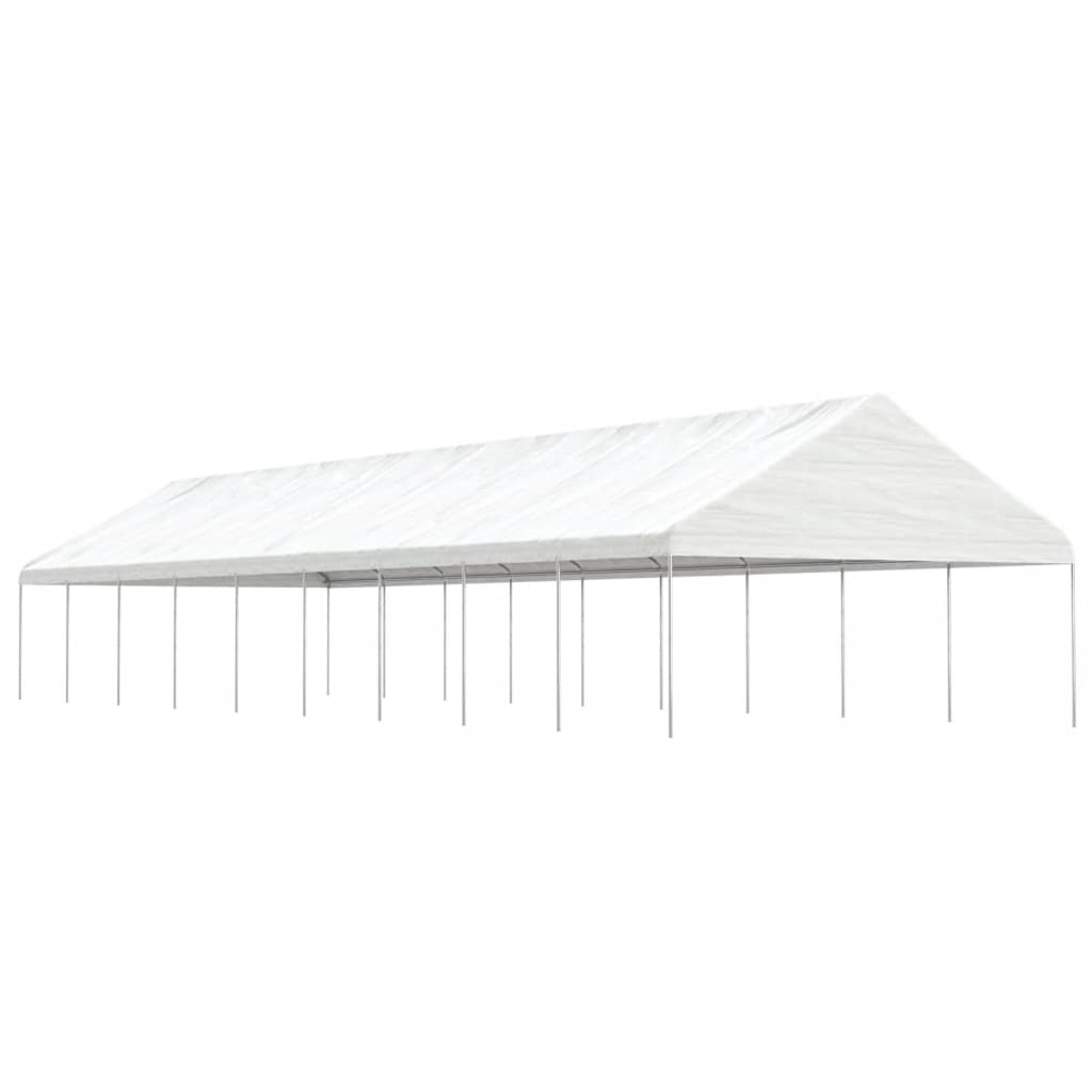 Paviljong med tak hvit 20,07x5,88x3,75 m polyetylen
