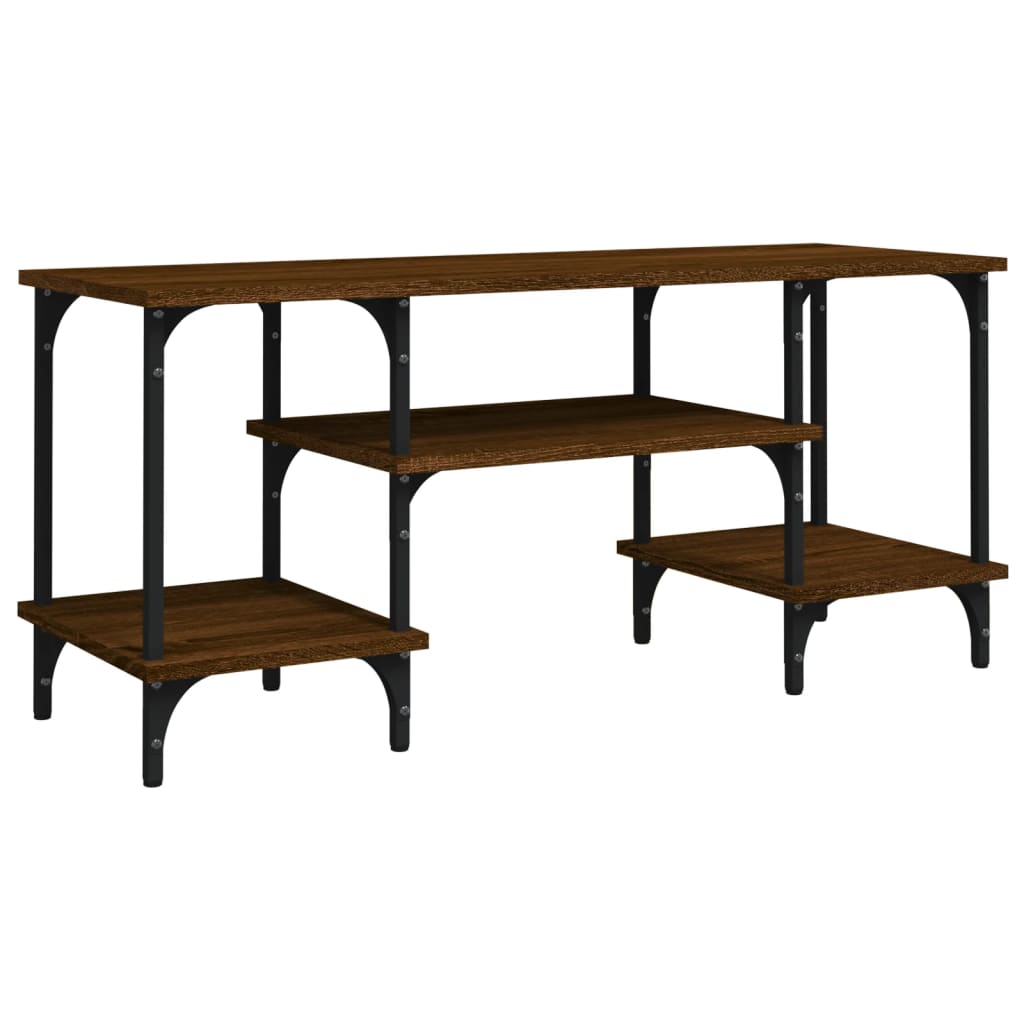 Tv-Benk Brun Eik 102X35X45,5 Cm Konstruert Tre