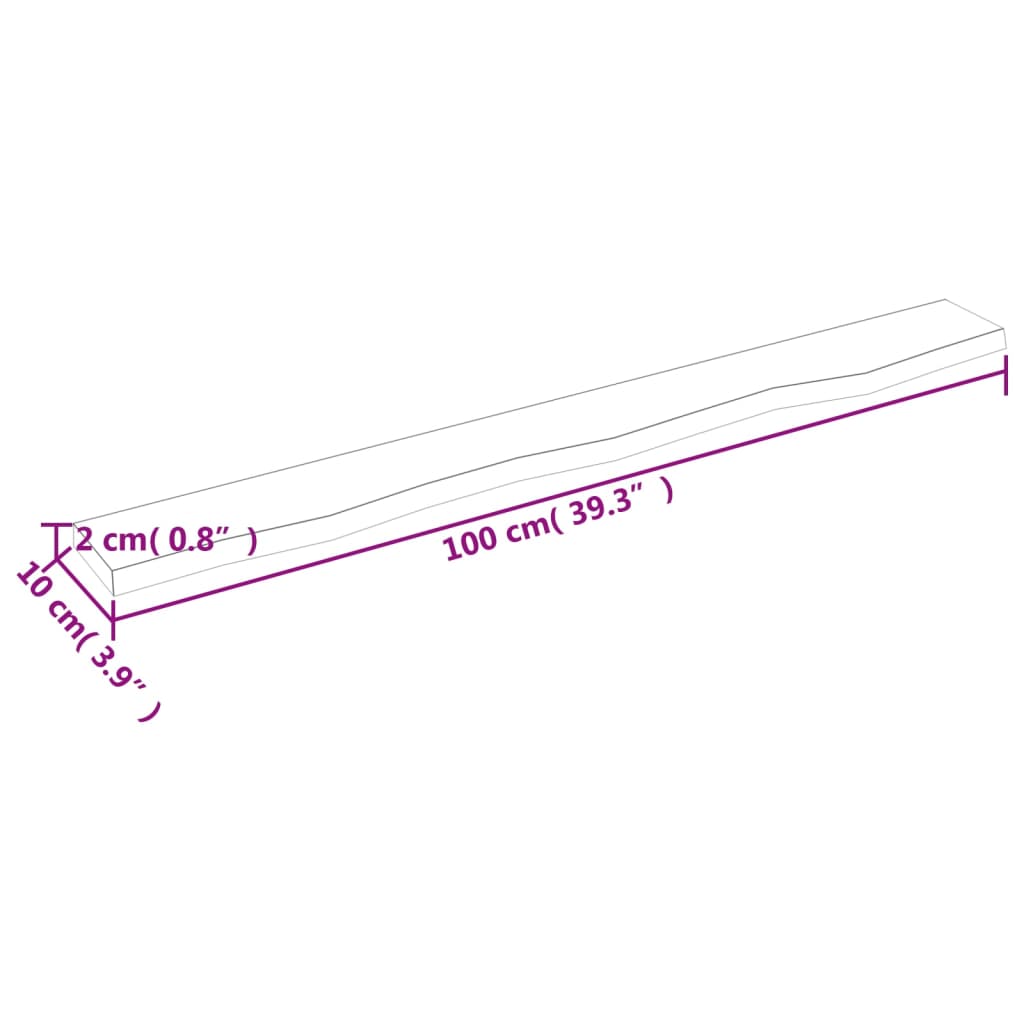 Vegghylle Lysebrun 100X10X2 Cm Behandlet Heltre Eik