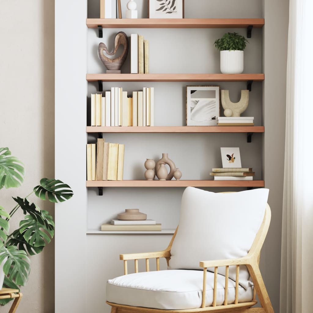 Vegghylle Lysebrun 100X20X4 Cm Behandlet Heltre Eik