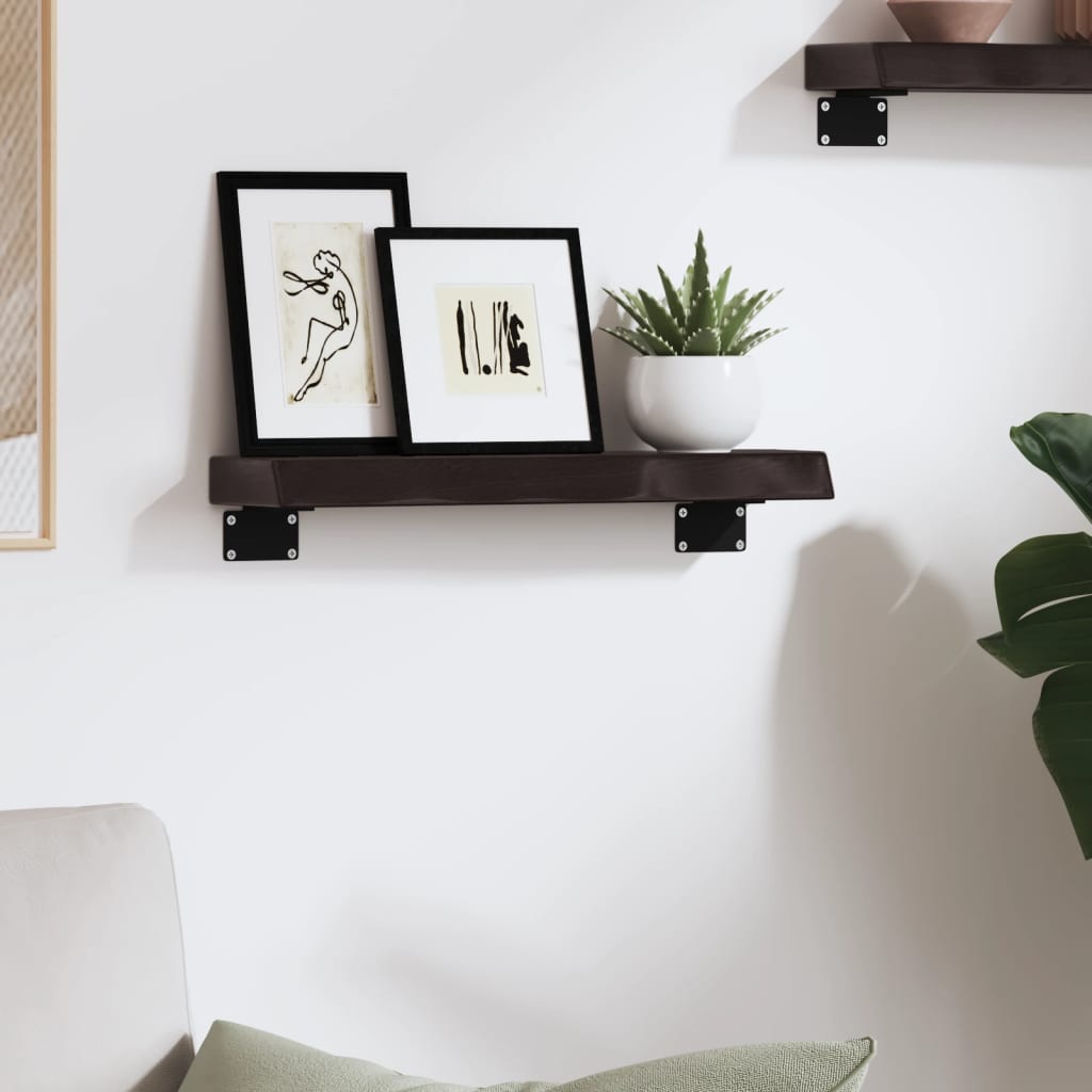 Vegghylle Mørkebrun 40X10X4 Cm Behandlet Heltre Eik