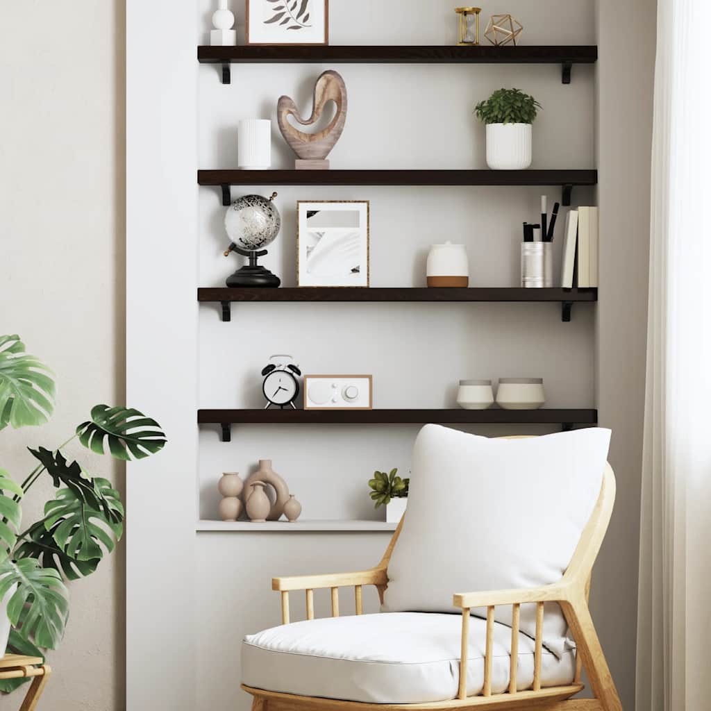 Vegghylle Mørkebrun 80X10X4 Cm Behandlet Heltre Eik