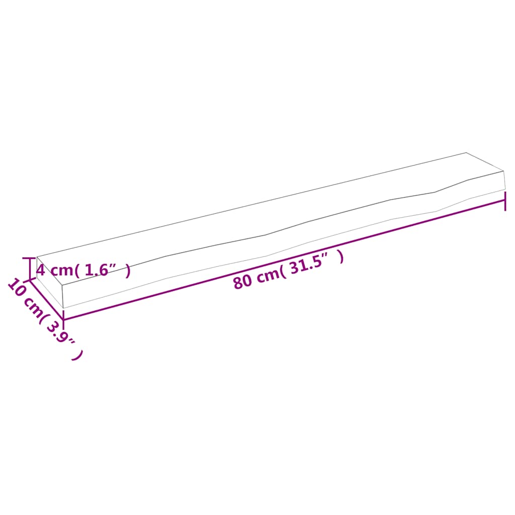 Vegghylle Mørkebrun 80X10X4 Cm Behandlet Heltre Eik