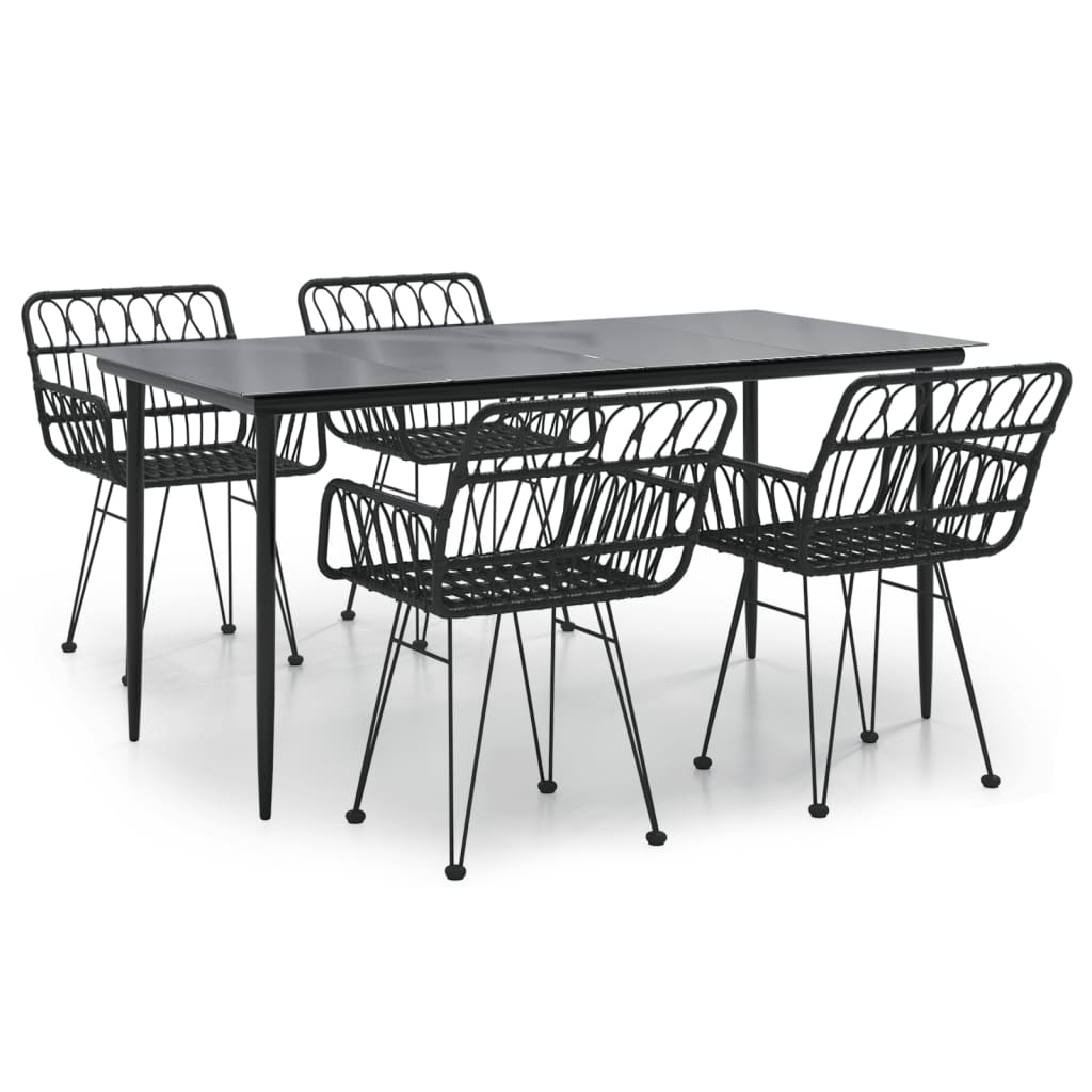 Hagespisegruppe 5 deler svart polyrotting