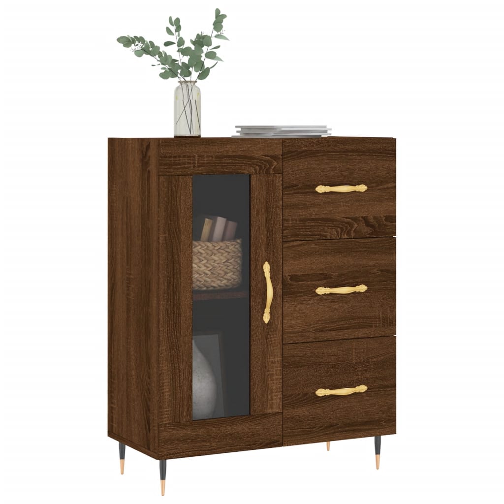 Skjenk Brun Eik 69,5X34X90 Cm Konstruert Tre
