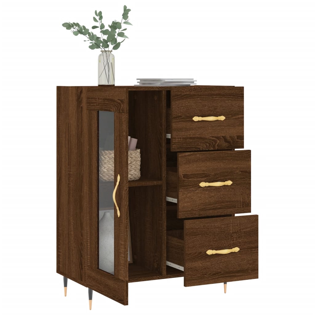 Skjenk Brun Eik 69,5X34X90 Cm Konstruert Tre