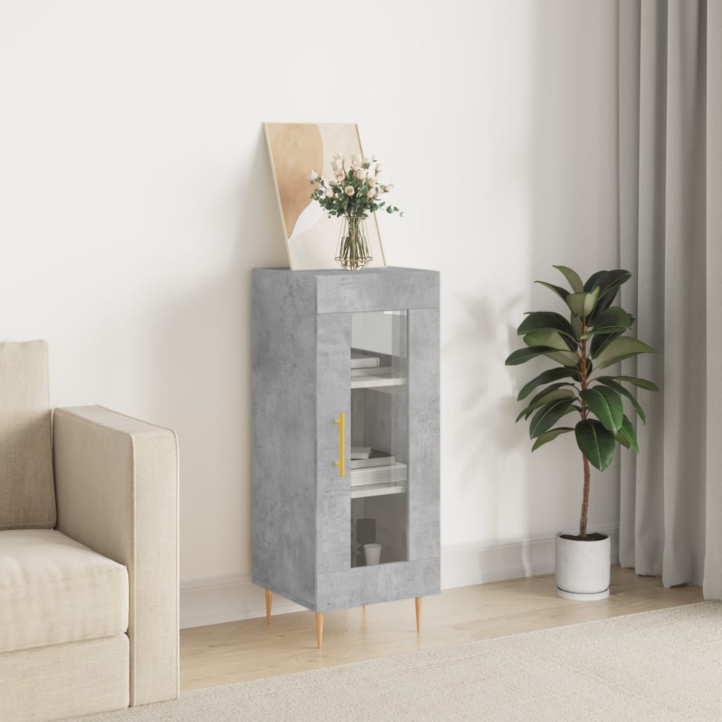 Skjenk Betonggrå 34,5X34X90 Cm Konstruert Tre