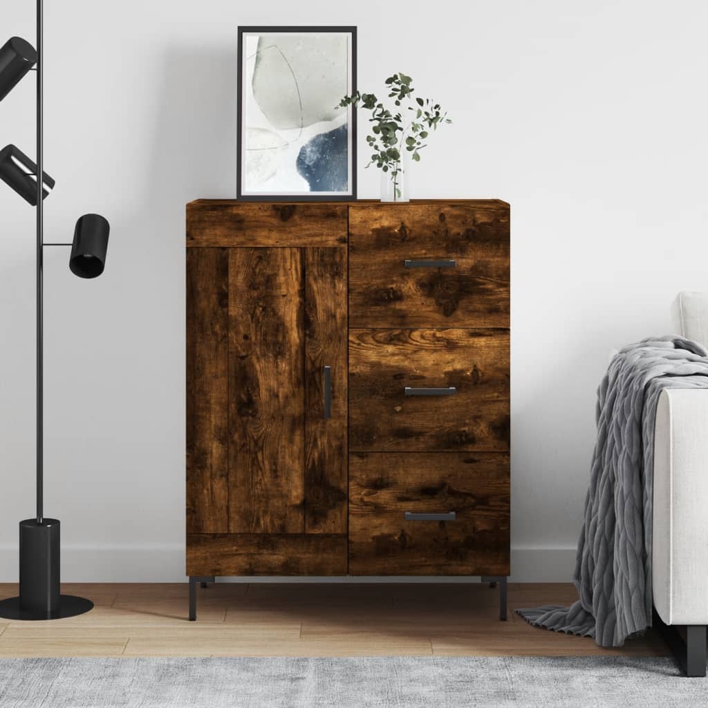 Skjenk Røkt Eik 69,5X34X90 Cm Konstruert Tre