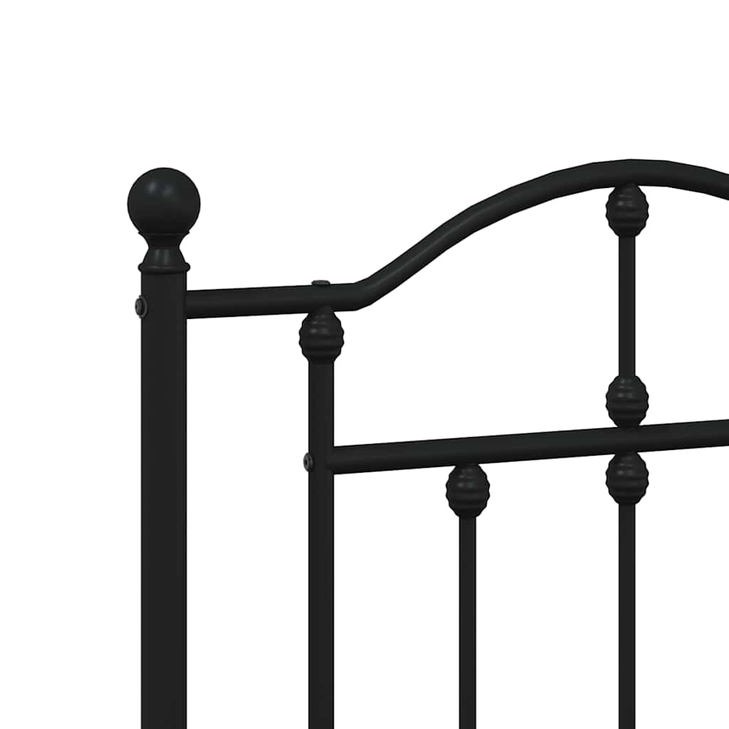Sengegavl I Metall Svart 150 Cm