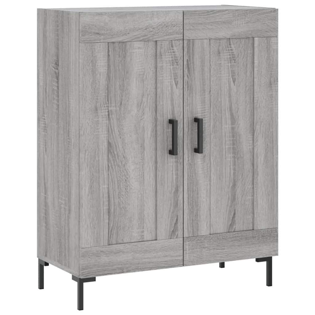 Highboard Grå Sonoma 69,5X34X180 Cm Konstruert Tre