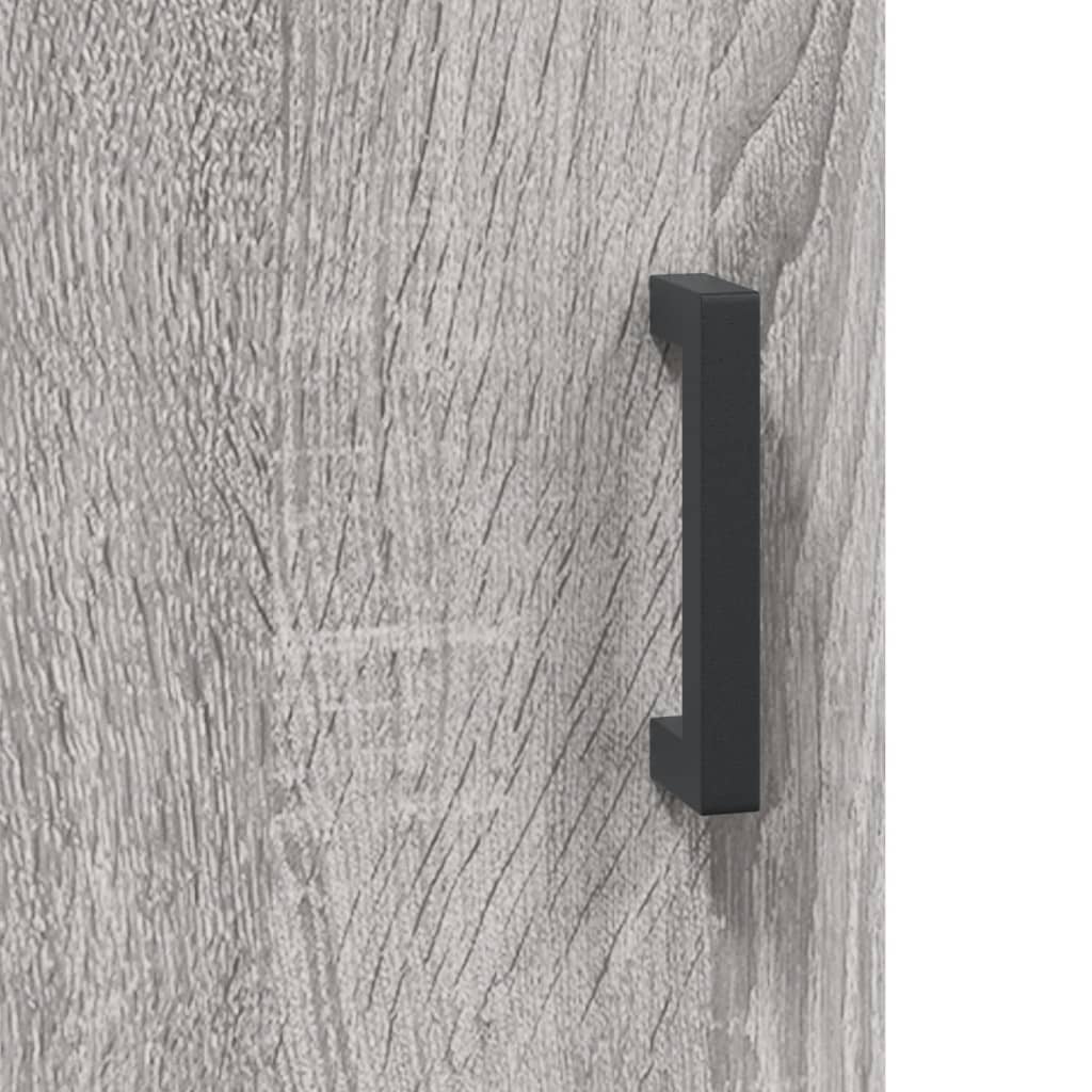 Highboard Grå Sonoma 69,5X34X180 Cm Konstruert Tre