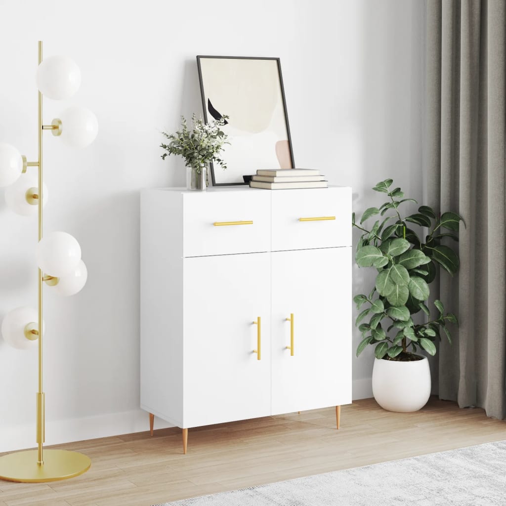 Skjenk Hvit 69,5X34X90 Cm Konstruert Tre