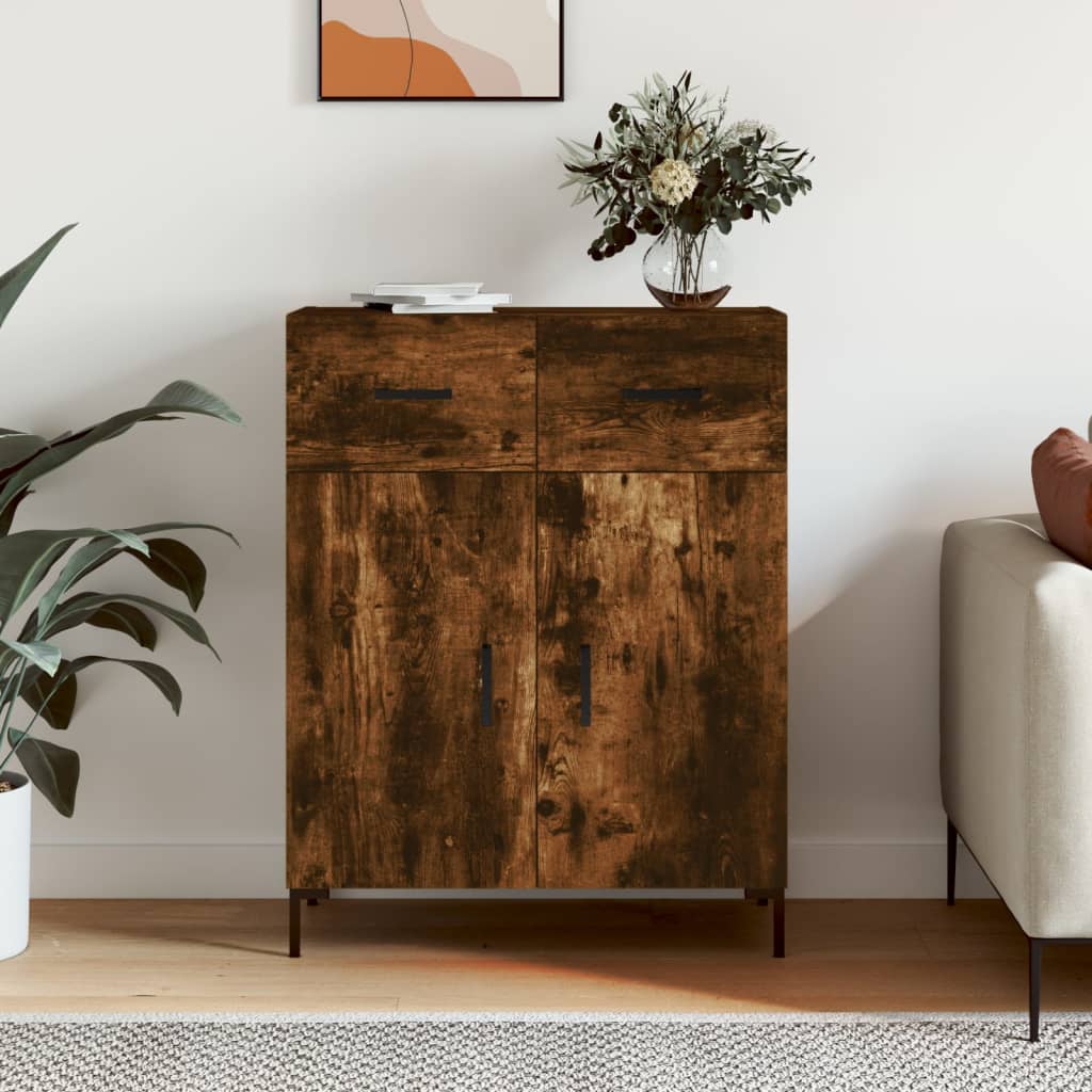 Skjenk Røkt Eik 69,5X34X90 Cm Konstruert Tre