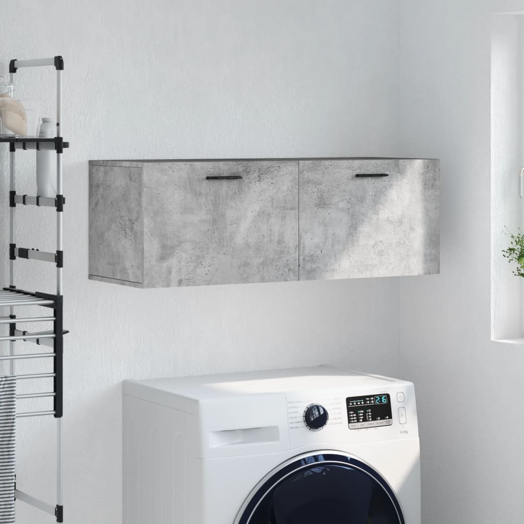 Veggskap Betonggrå 100X36,5X35 Cm Konstruert Tre