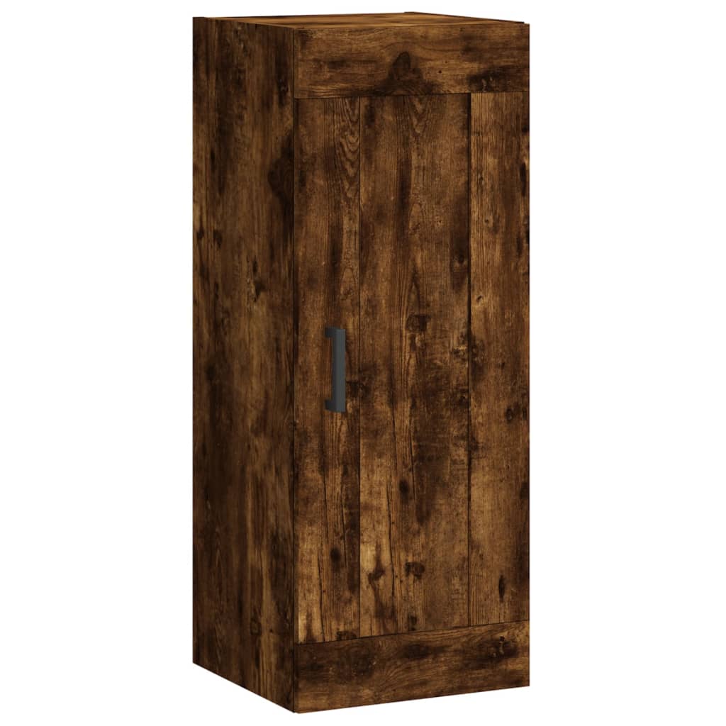 Veggskap Røkt Eik 34,5X34X90 Cm Konstruert Tre