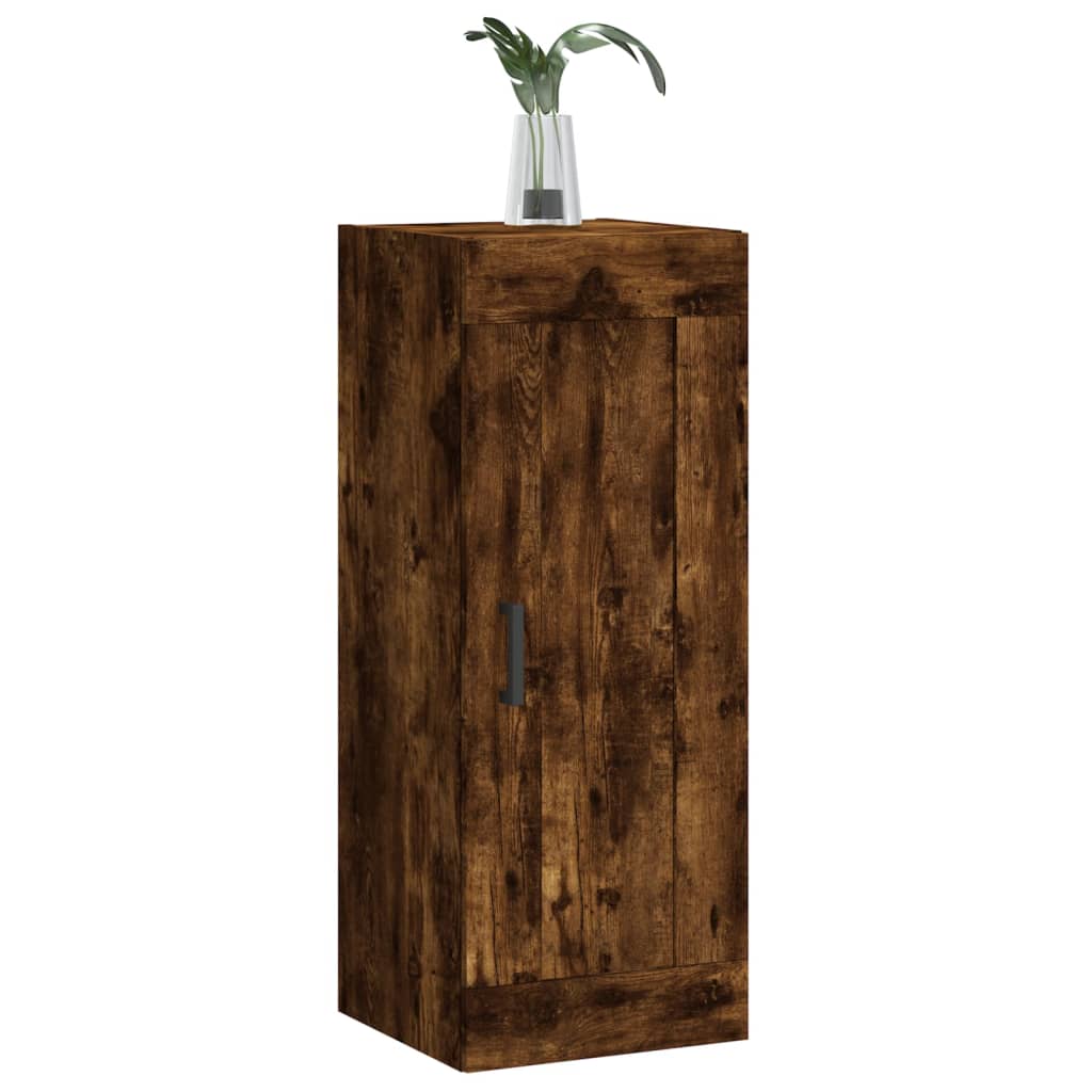 Veggskap Røkt Eik 34,5X34X90 Cm Konstruert Tre