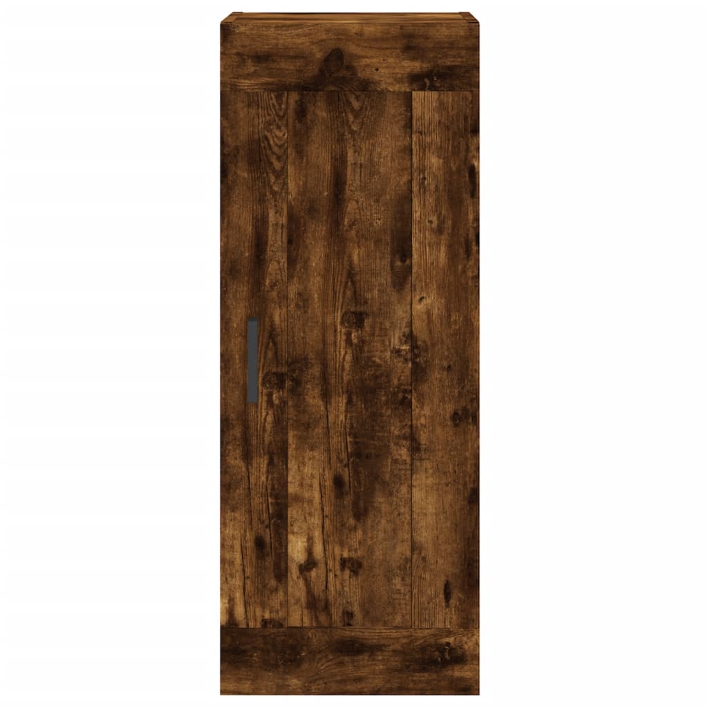 Veggskap Røkt Eik 34,5X34X90 Cm Konstruert Tre