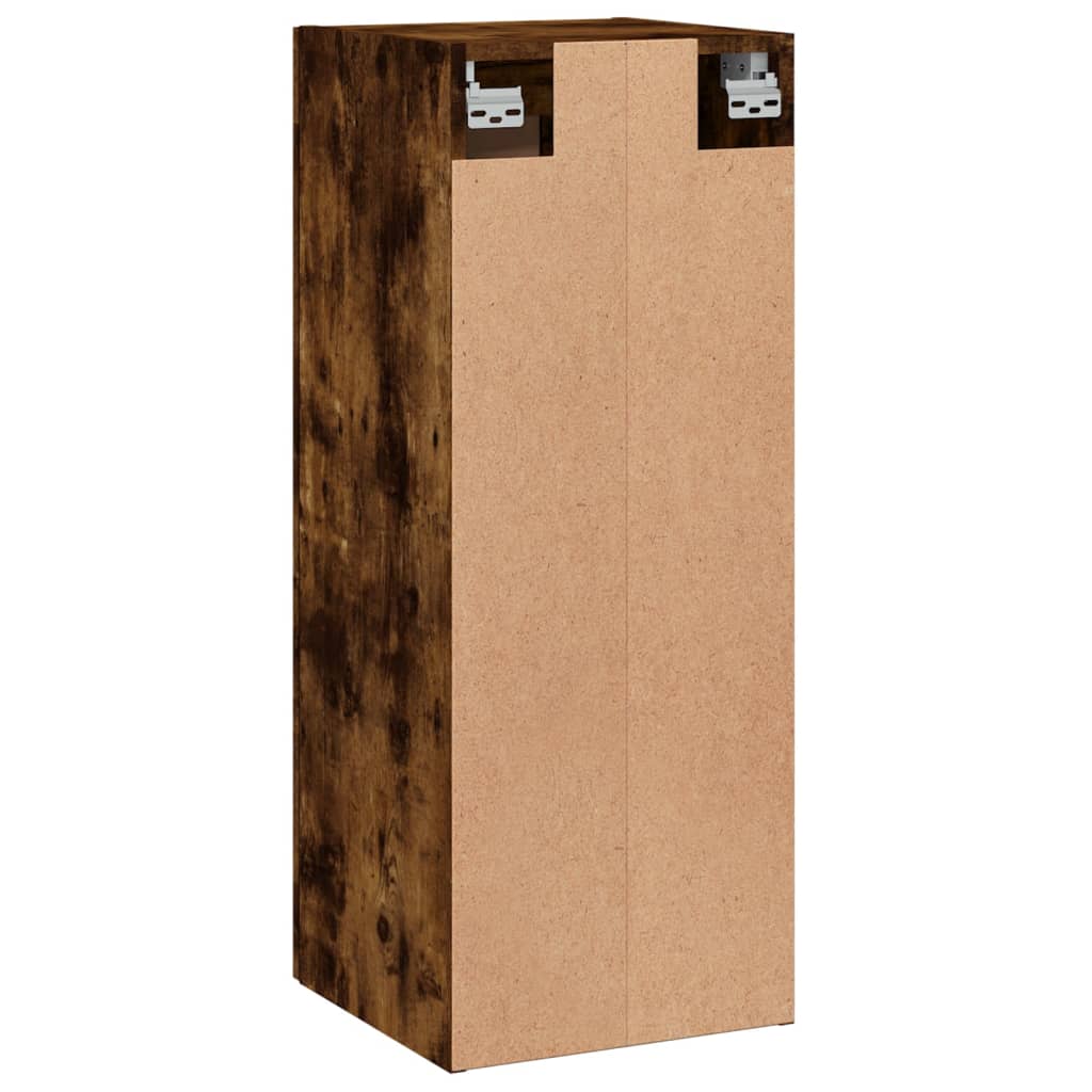 Veggskap Røkt Eik 34,5X34X90 Cm Konstruert Tre