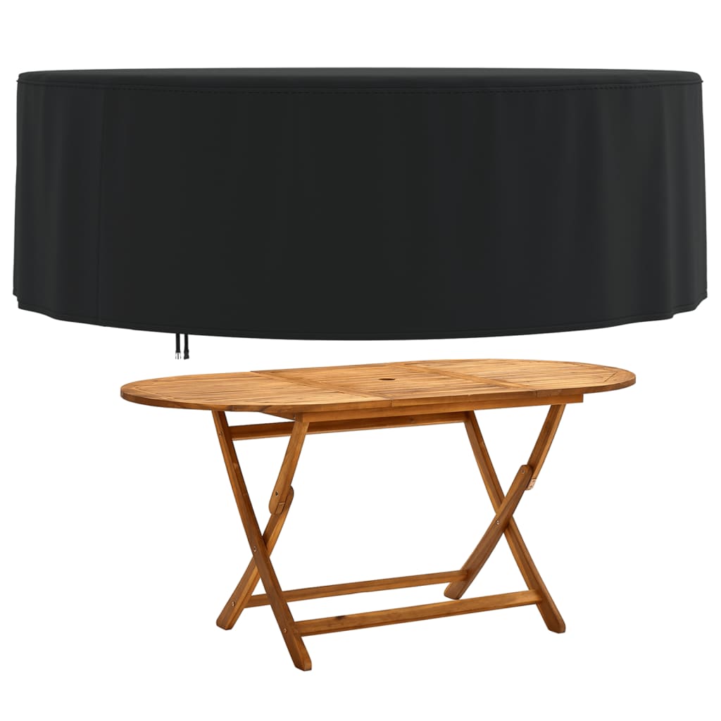 Hagemøbeltrekk svart Ø 244x71 cm 420D oxford