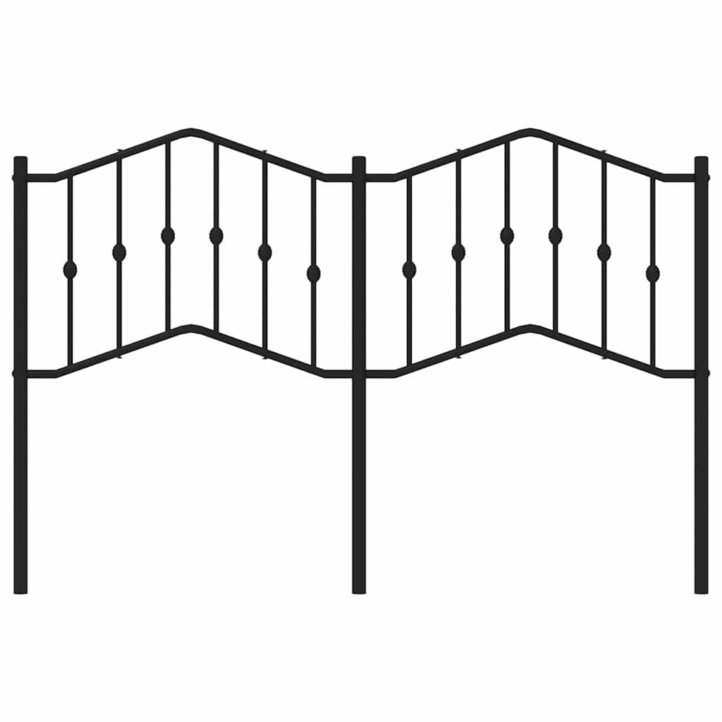Sengegavl I Metall Svart 150 Cm