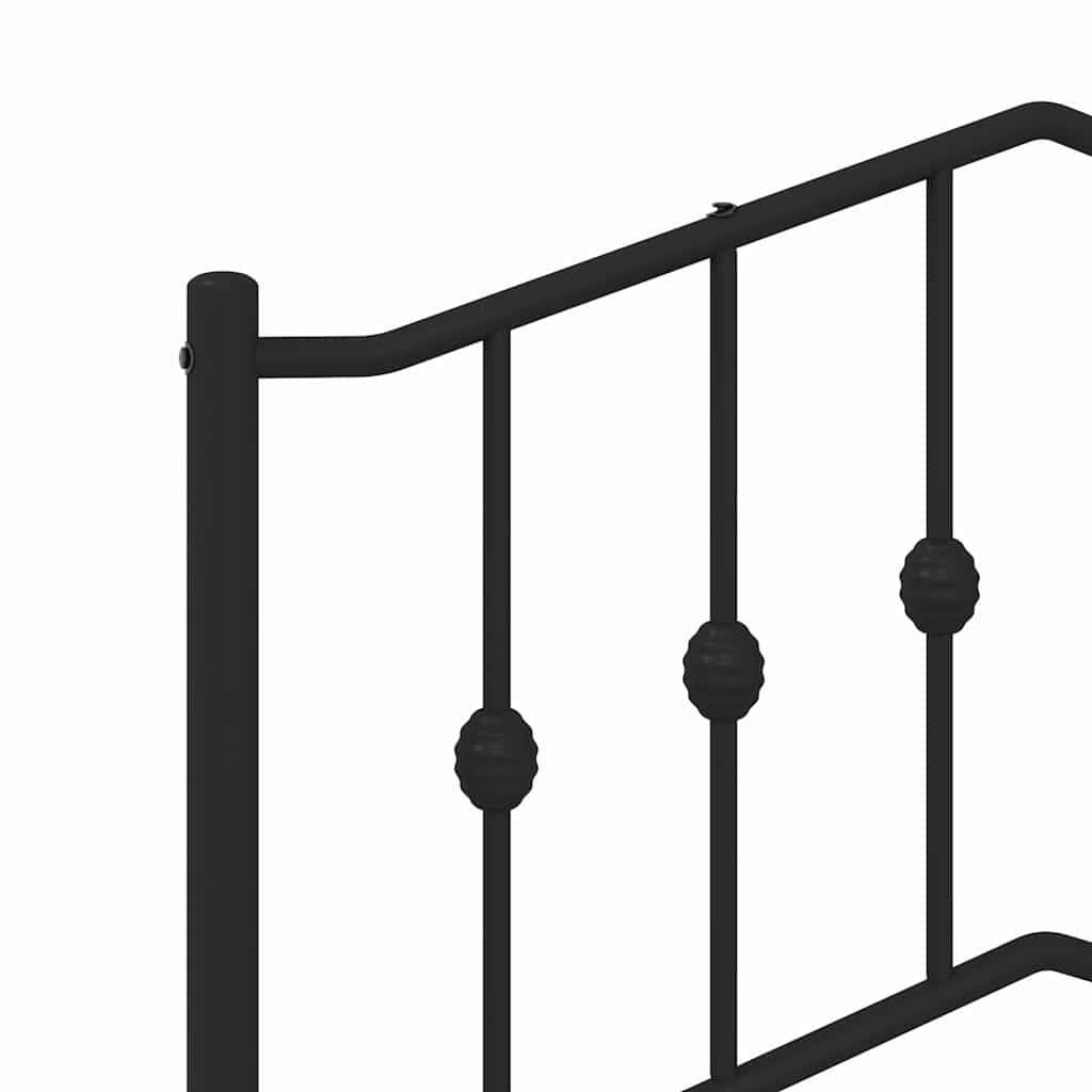Sengegavl I Metall Svart 150 Cm