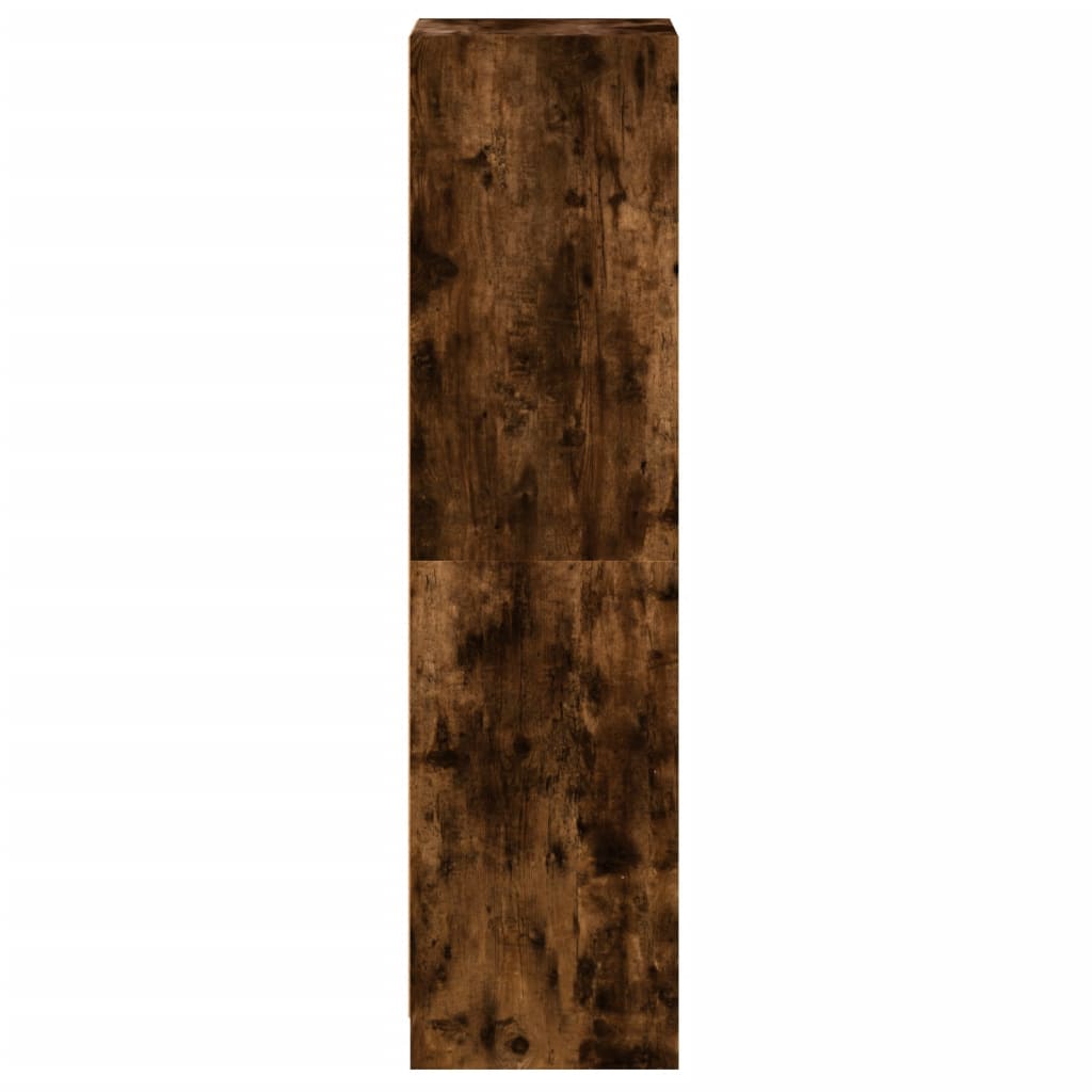 Highboard Med Glassdør Røkt Eik 35X37X142 Cm