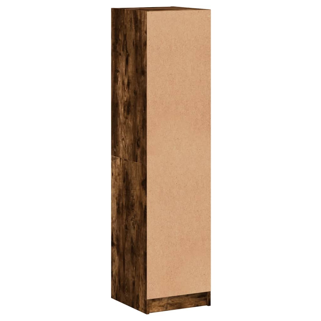 Highboard Med Glassdør Røkt Eik 35X37X142 Cm