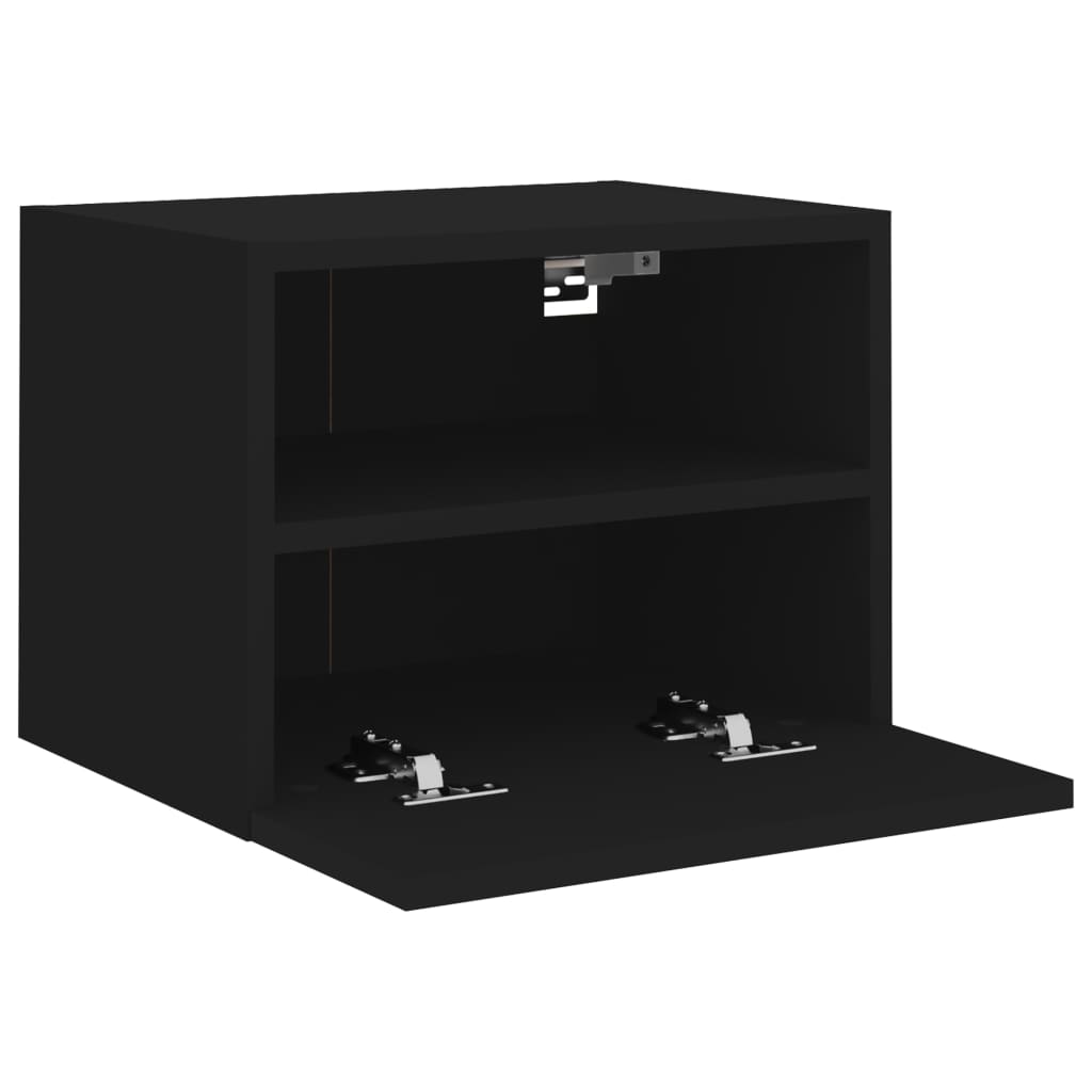 Vegghengt Tv-Benk Svart 40X30X30 Cm Konstruert Tre