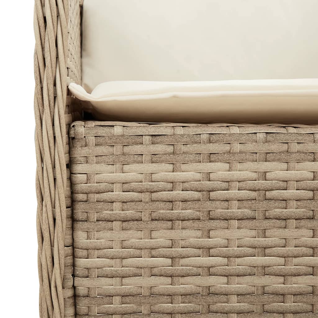 Hagespisegruppe Med Puter 7 Deler Polyrotting Beige