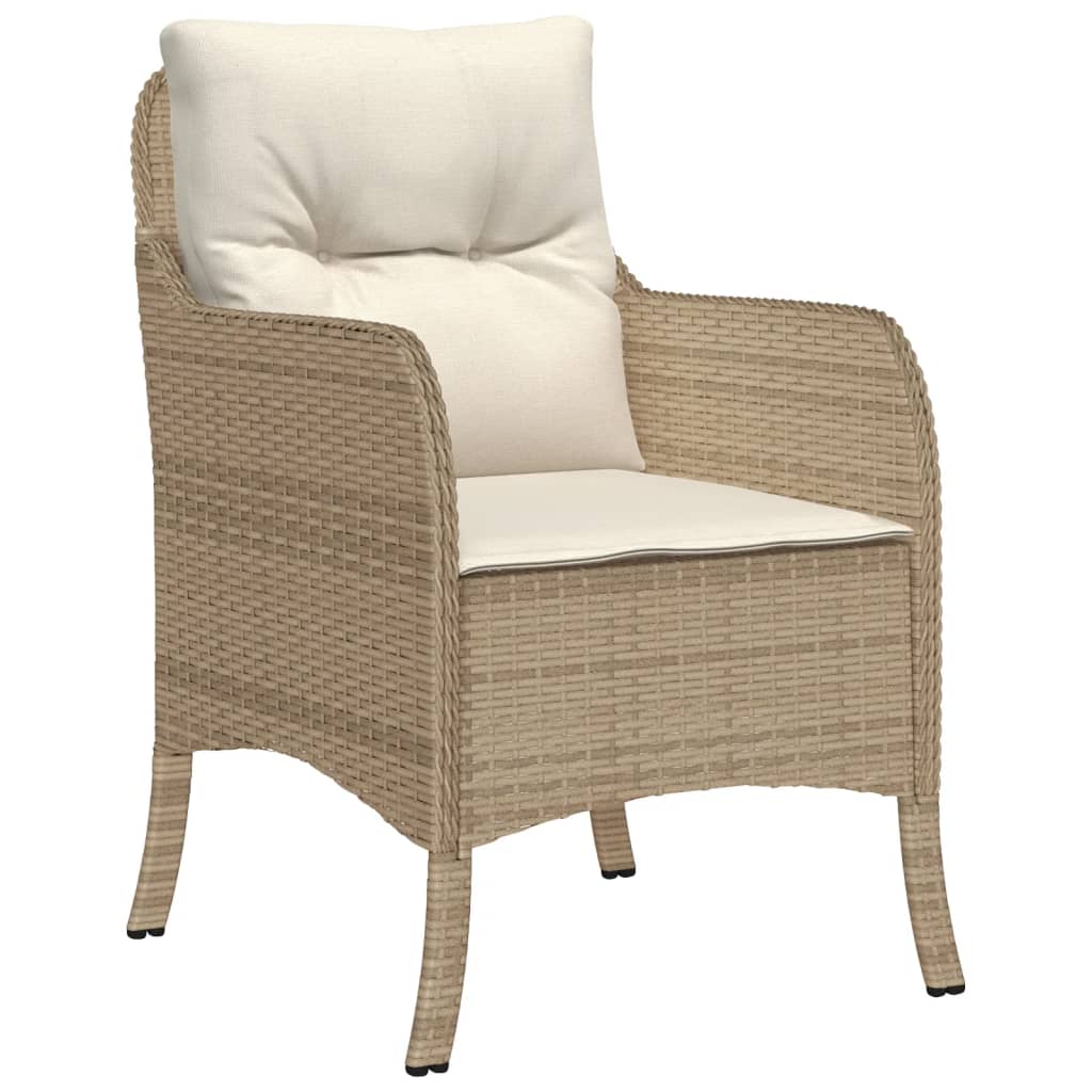 Hagespisegruppe Med Puter 7 Deler Polyrotting Beige