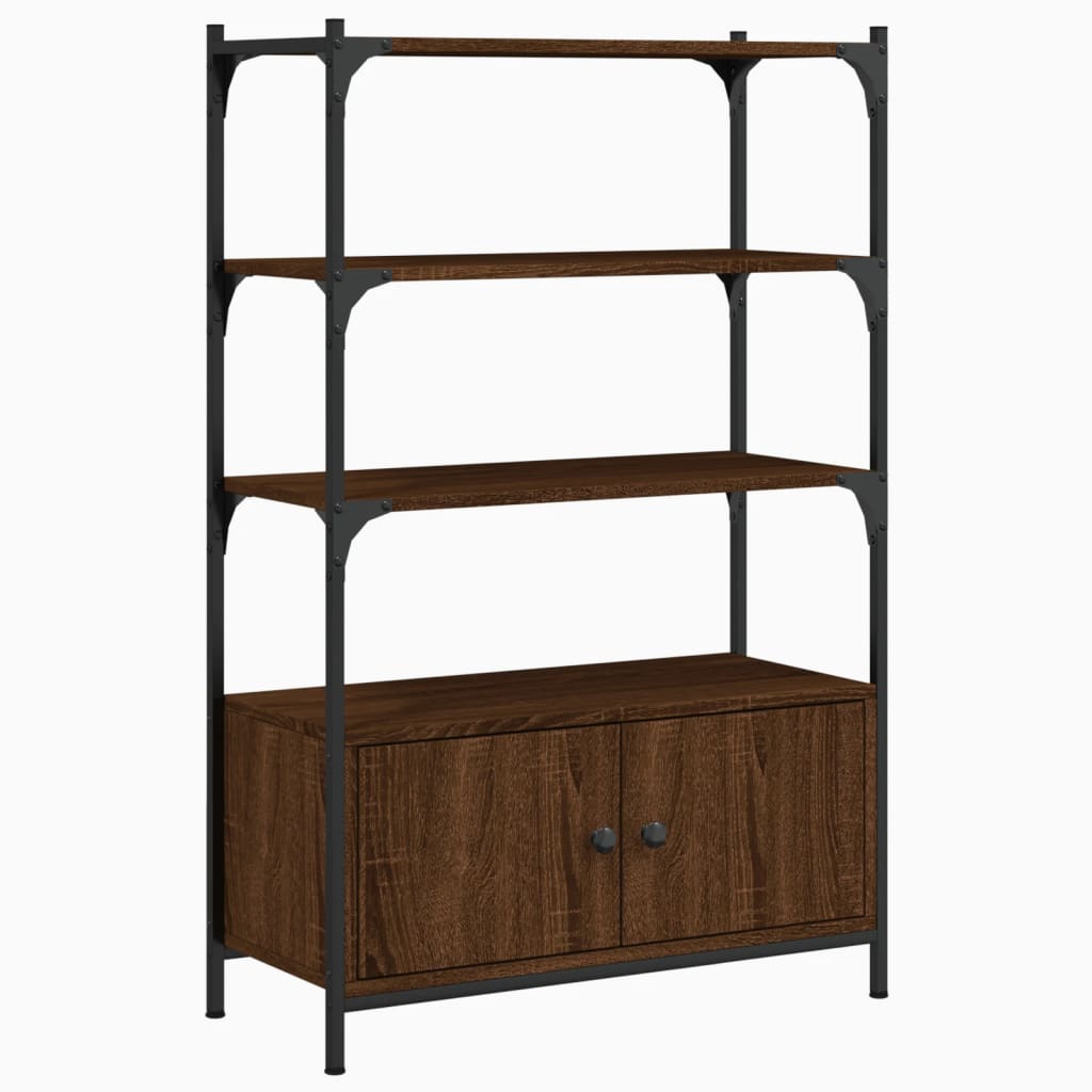 Bokhylle 3 Etasjer Brun Eik 70X30X109,5 Cm Konstruert Tre