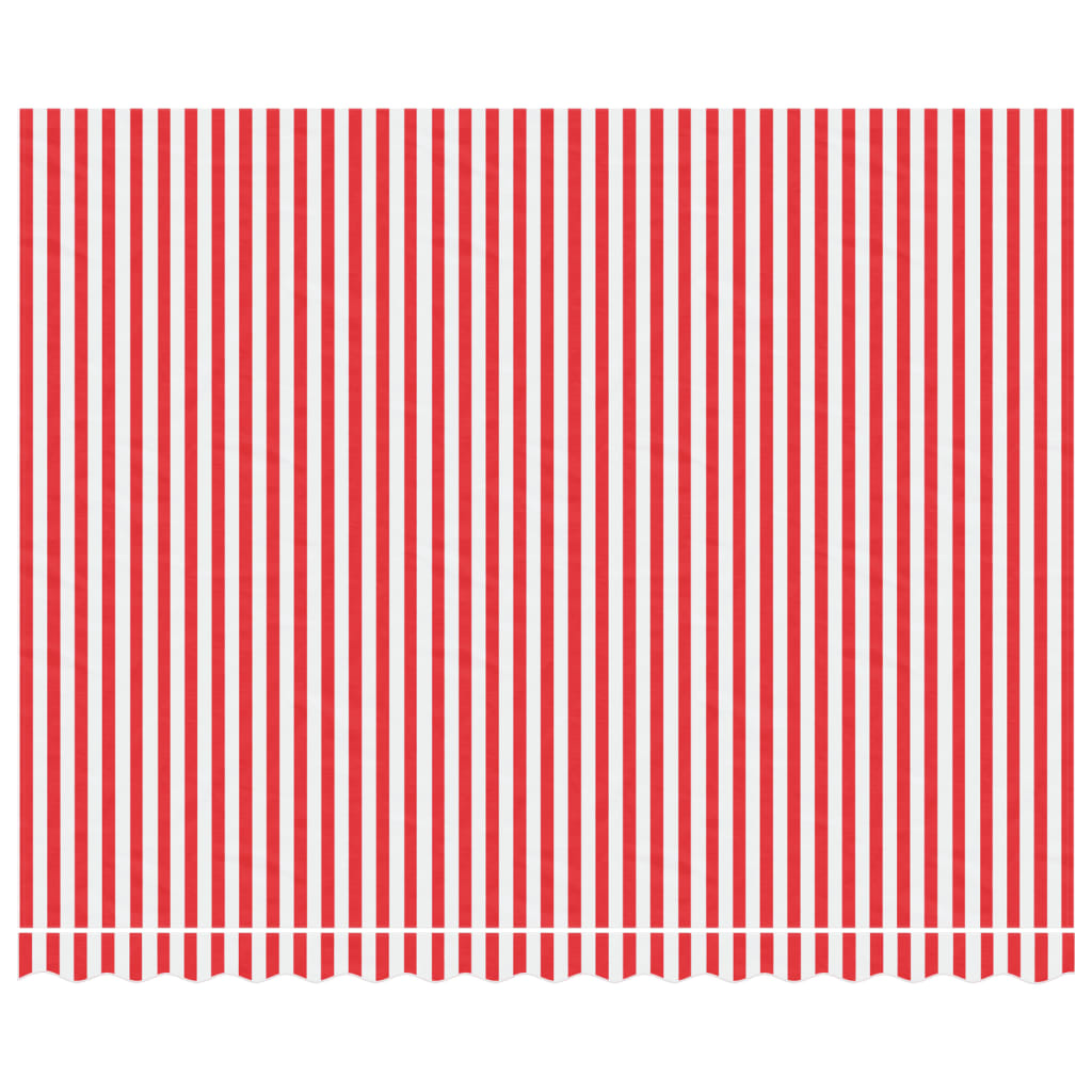 Erstatningsduk for markise rød og hvit stripe 4x3 m