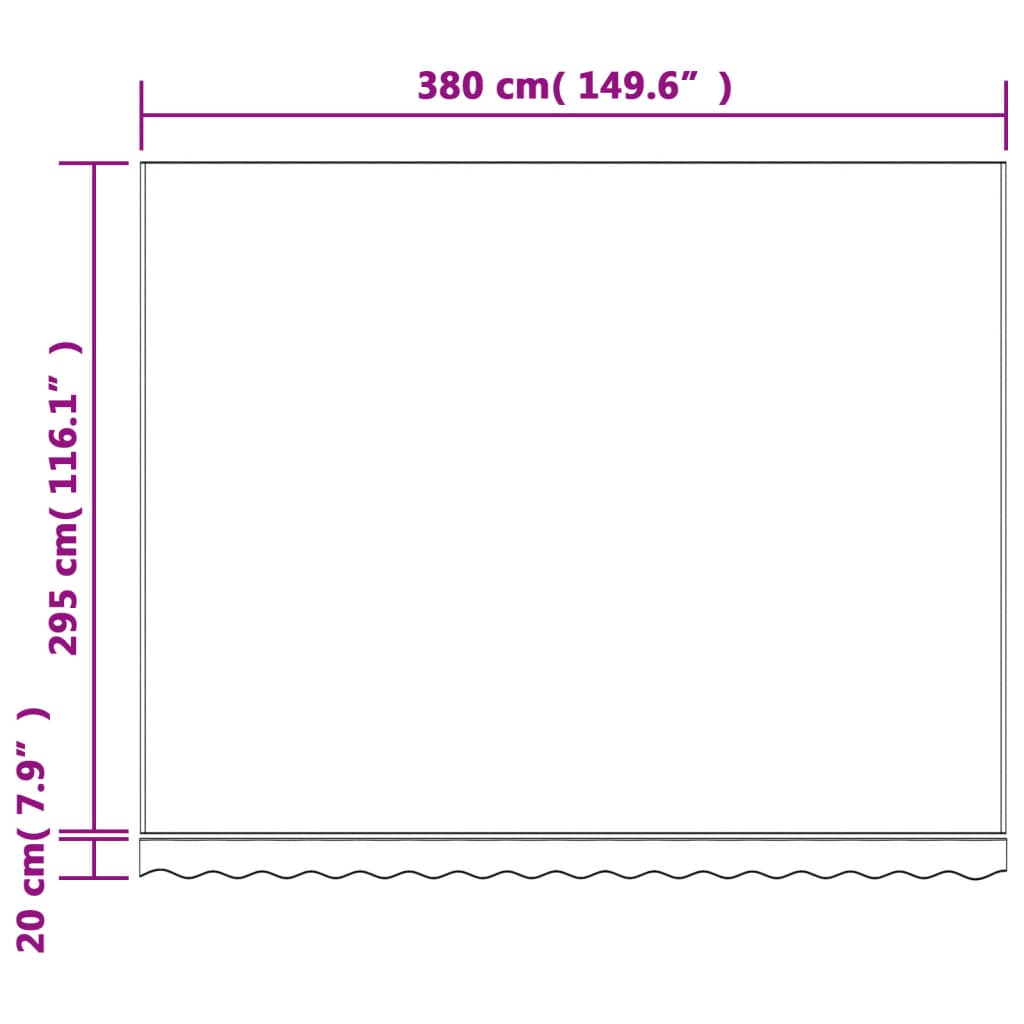 Erstatningsduk for markise rød og hvit stripe 4x3 m