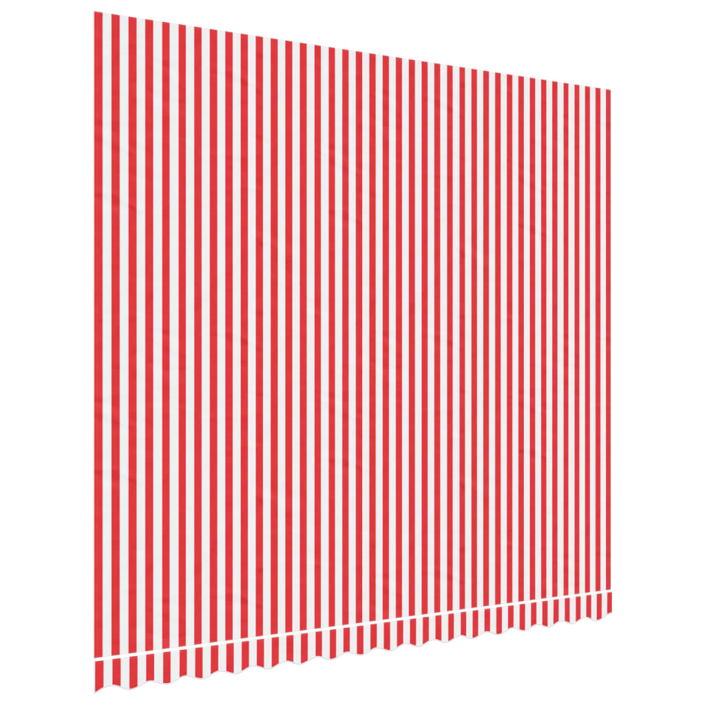 Erstatningsduk for markise rød og hvit stripe 4x3,5 m