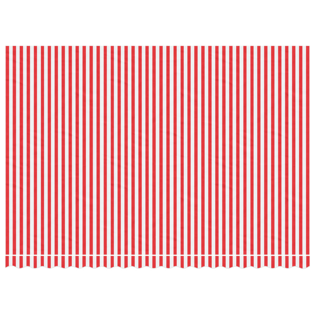 Erstatningsduk for markise rød og hvit stripe 4,5x3 m
