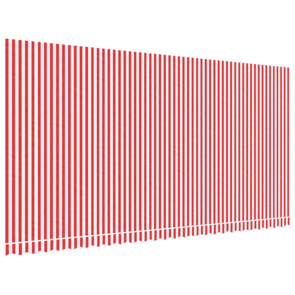 Erstatningsduk for markise rød og hvit stripe 6x3 m