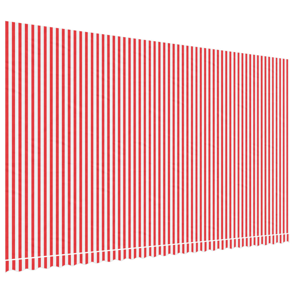 Erstatningsduk for markise rød og hvit stripe 6x3,5 m