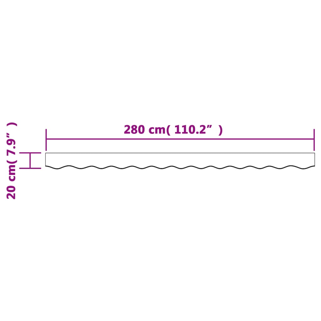 Erstatningsstoff for markisekappe antrasitt stripe 3 m