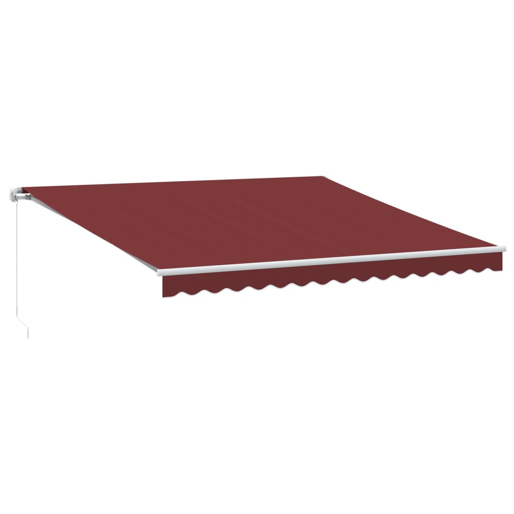 Manuell uttrekkbar markise med LED burgunder 400x350 cm