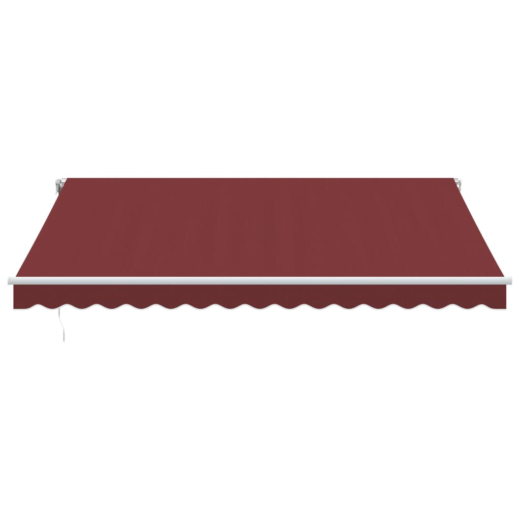 Manuell uttrekkbar markise med LED burgunder 400x350 cm