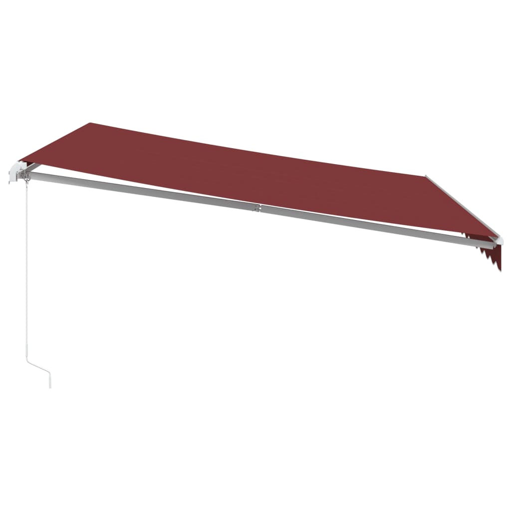 Manuell uttrekkbar markise med LED burgunder 400x350 cm