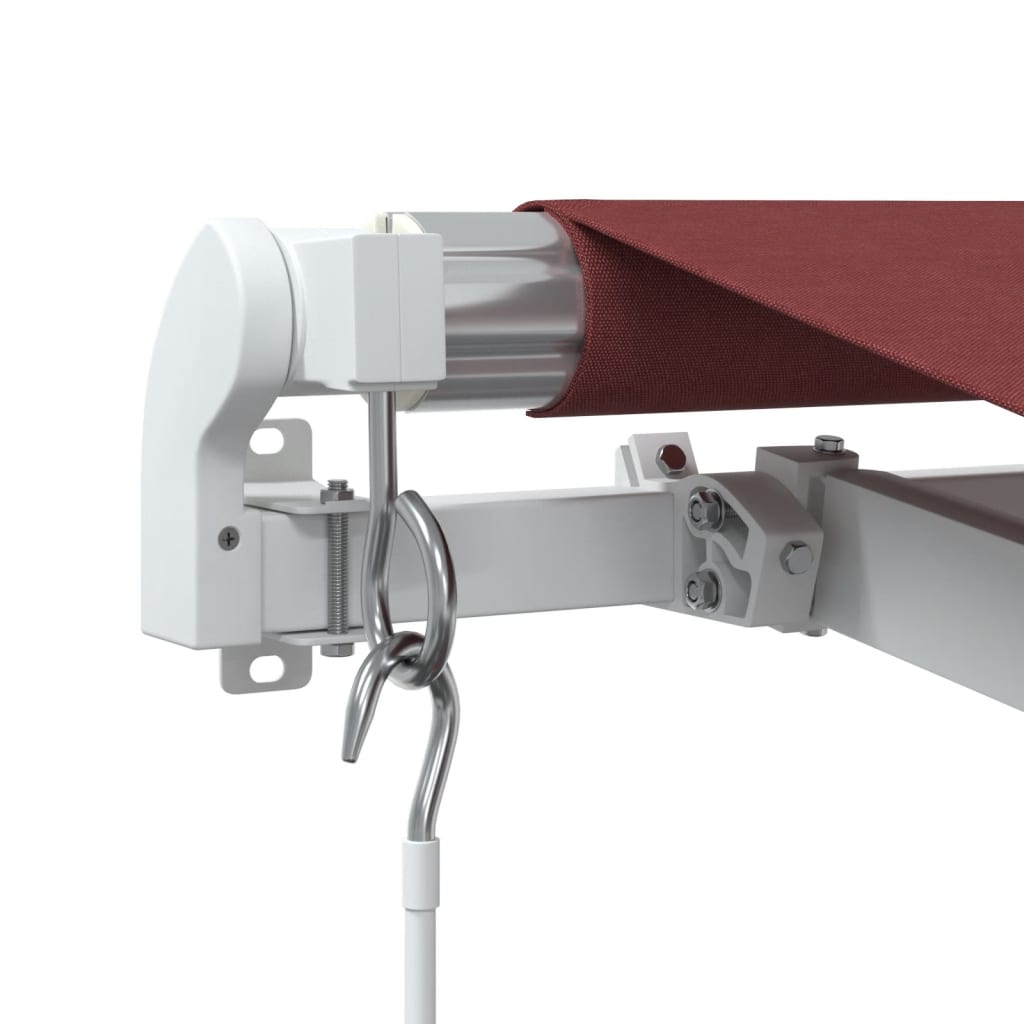 Manuell uttrekkbar markise med LED burgunder 400x350 cm