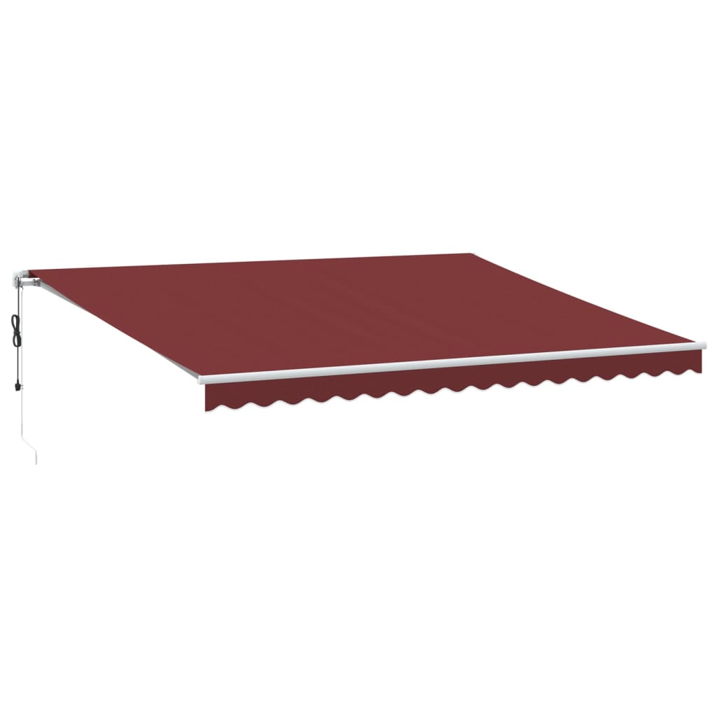 Automatisk uttrekkbar markise med LED burgunder 450x350 cm