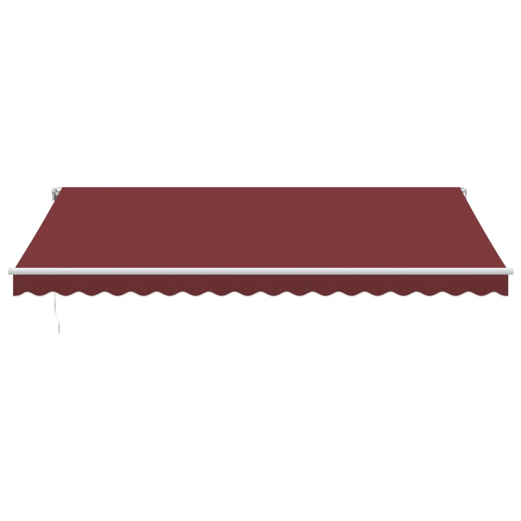 Automatisk uttrekkbar markise med LED burgunder 450x350 cm