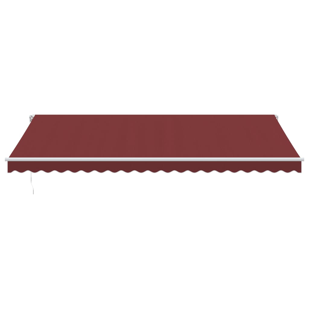 Manuell uttrekkbar markise med LED burgunder 500x350 cm