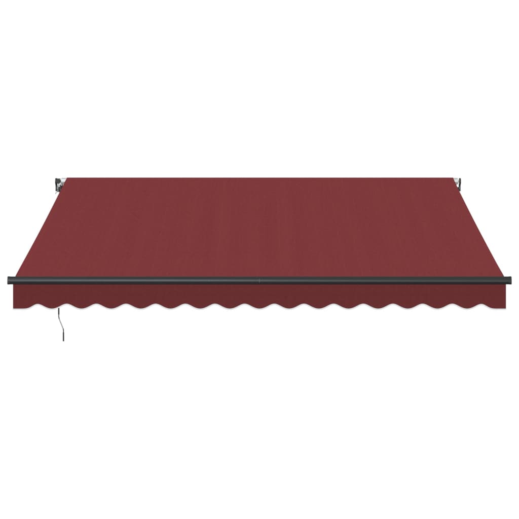 Manuell uttrekkbar markise med LED burgunder 400x350 cm