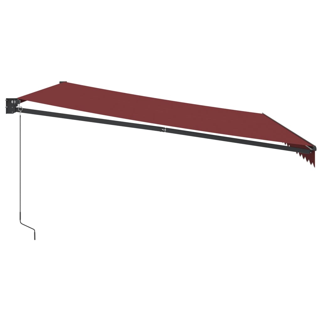 Manuell uttrekkbar markise burgunder 450x300 cm