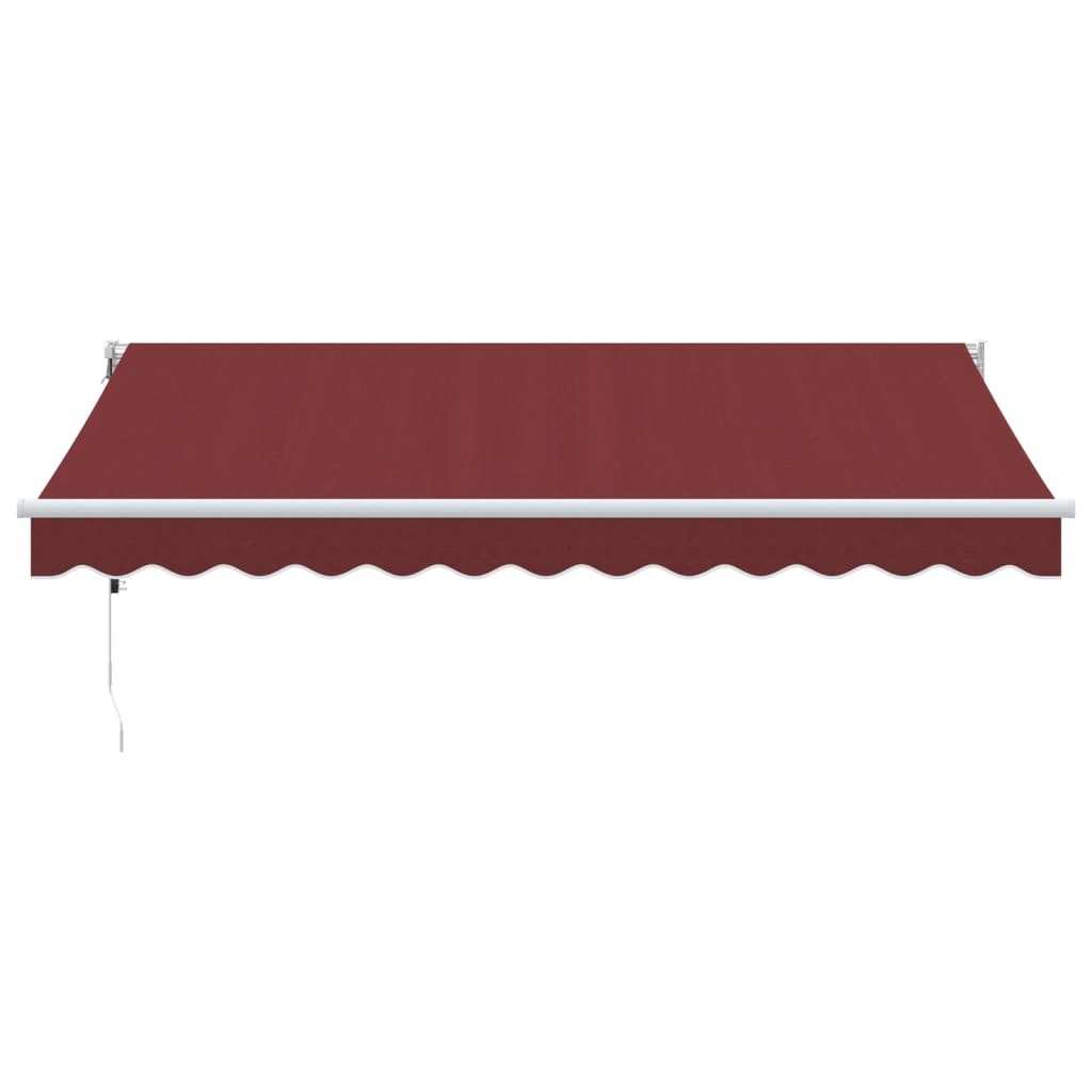 Automatisk uttrekkbar markise med LED burgunder 350x250 cm