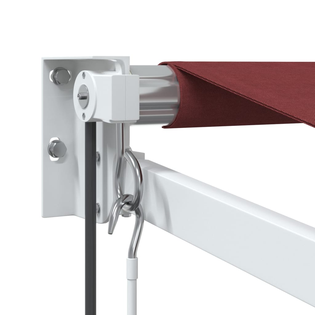 Automatisk uttrekkbar markise med LED burgunder 350x250 cm